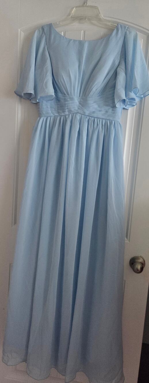 Wear Your Love Ice Blue Chiffon Lace-Up Back Formal Dress | Size Small